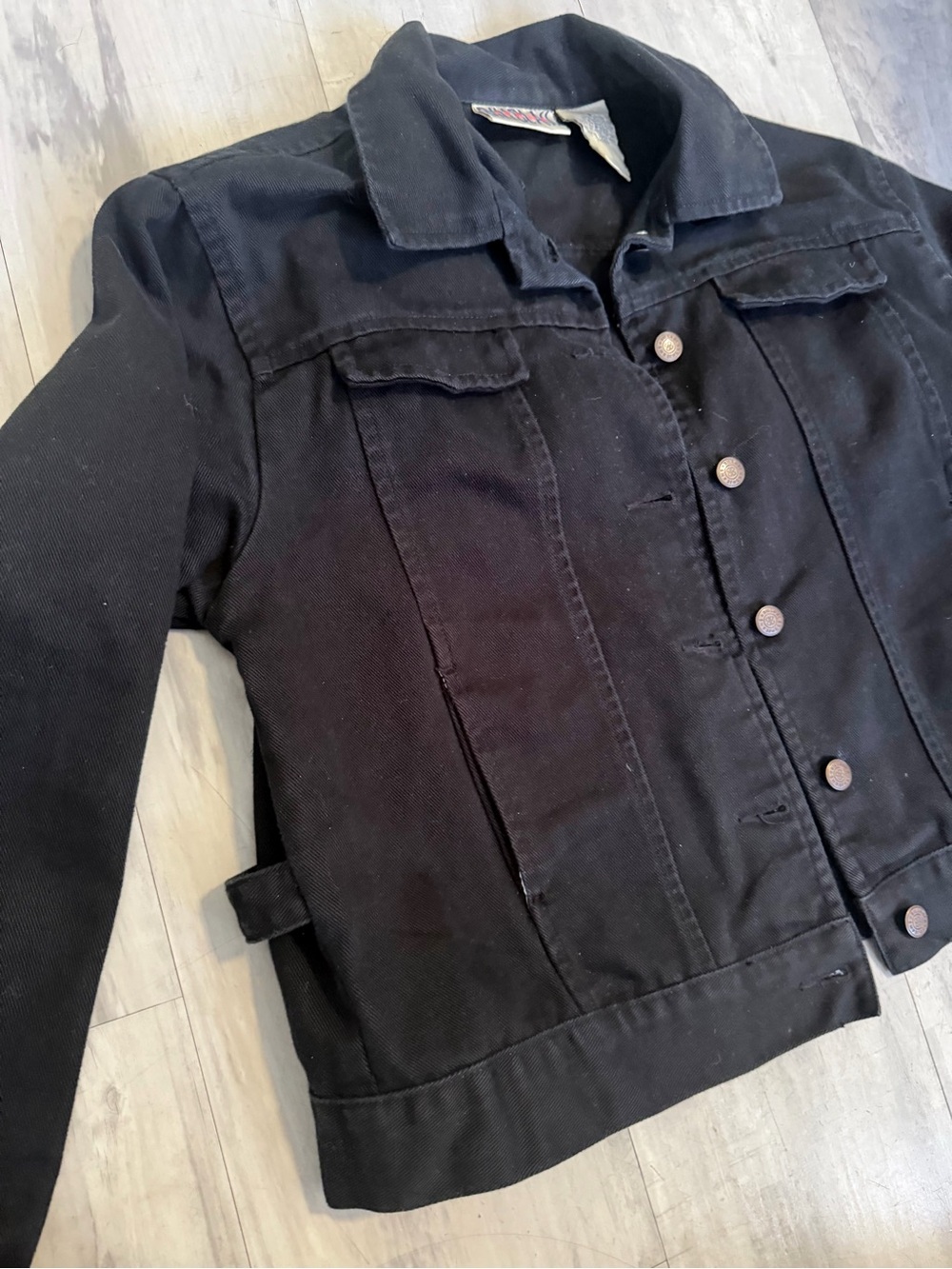 Bill blass Black women’s Bomber-Style Denim Jacket
